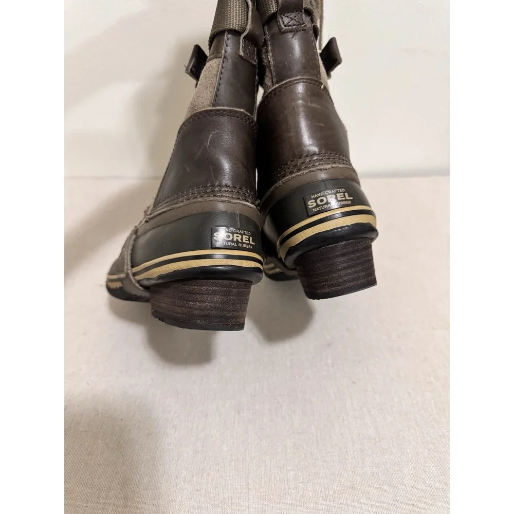 Sorel Conquest Carly Tall Lace Up Brown Waterproof‎ Winter Boots Womens 7
